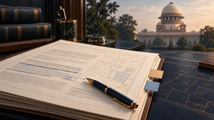 Civil case file with amended pleading and land plot plan before the Supreme Court of India